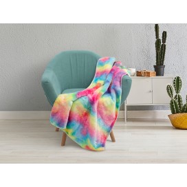 Tie Dyed PV Fleece Lined Sublimation Minky Blanket(White, 76*101cm/30"x 40")(10/pack)